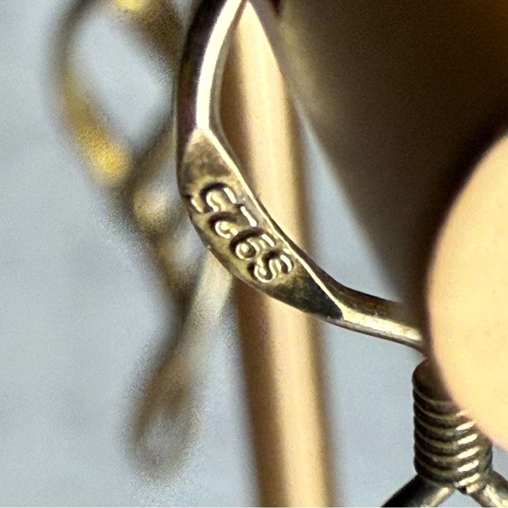 Vintage Gold-Plated Sterling Silver Twisted Drop Earrings - Picture 4 of 5